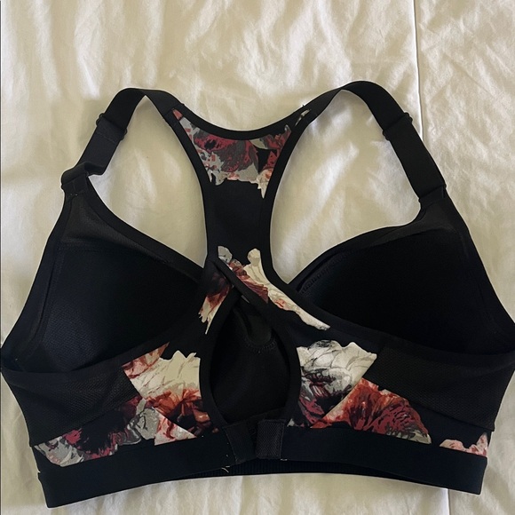 Victoria Sport Floral Print Sports Bra - Black and Red - Picture 2 of 2